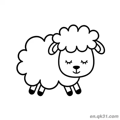 Free printable Cute Sheep Sleeping with Eyes Closed Coloring Page coloring page