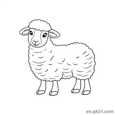 Free printable Fluffy Little Sheep with a Sweet Smile Coloring Page coloring page