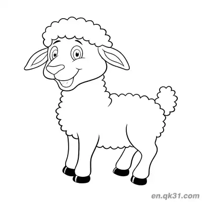 Free printable Little Sheep Stepping Cheerfully Coloring Page coloring page