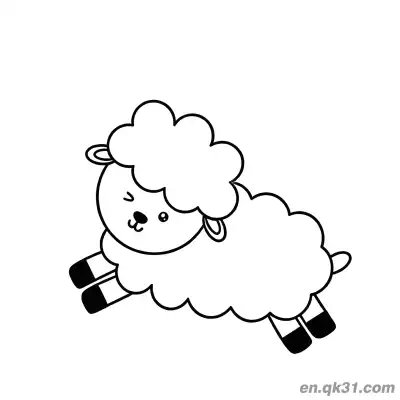 Free printable Playful Sheep Winking and Jumping Coloring Page coloring page