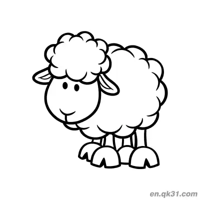 Free printable Round Cartoon Sheep Coloring Page coloring page