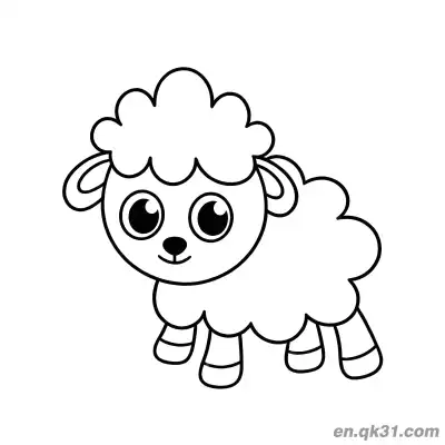 Free printable Soft and Cute Baby Lamb with Big Eyes Coloring Page coloring page
