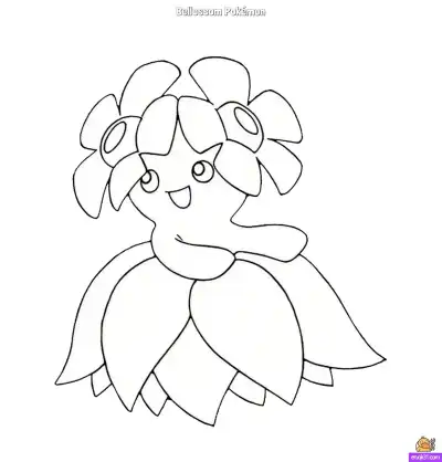 Free printable Bellossom Pokémon Coloring Page – Free Printable Grass Type Flower Pokémon coloring page