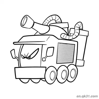 Free printable Angry Tank Firefighter Coloring Page coloring page