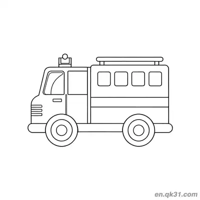 Free printable Boxy Ladder Firefighter Truck Coloring Page coloring page