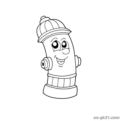 Free printable Cartoon Firefighter Character Illustration coloring page