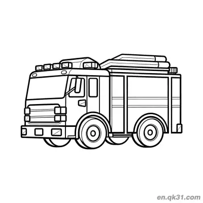 Free printable City Fire Truck Illustration coloring page