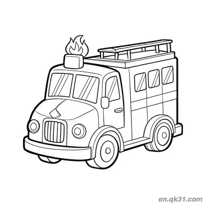 Free printable Classic Round Front Firefighter Truck Coloring Page coloring page