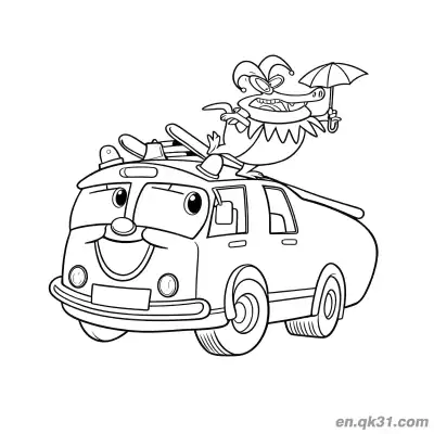 Free printable Crocodile Adventure Firefighter Coloring Page coloring page