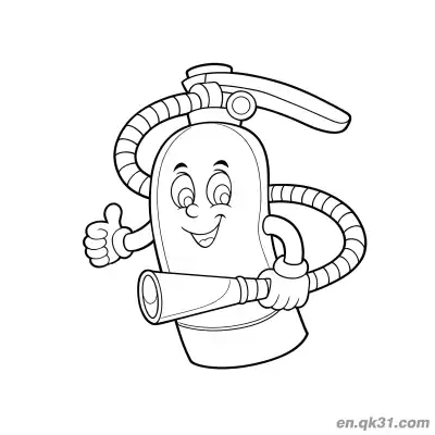 Free printable Cute Fire Hose Character Illustration coloring page