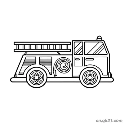 Free printable Detailed Fire Engine Illustration coloring page
