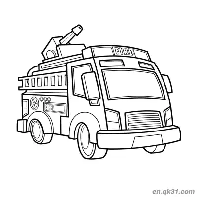 Free printable Detailed Firefighter Truck Coloring Page coloring page