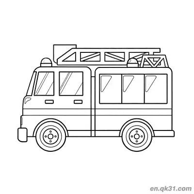 Free printable Fire Rescue Ladder Truck Illustration coloring page