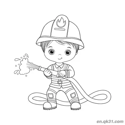Free printable Fire Station Illustration Artwork coloring page