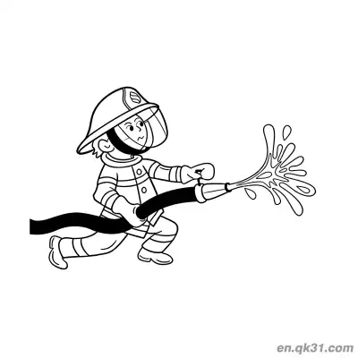 Free printable Fire Station Line Art Illustration coloring page