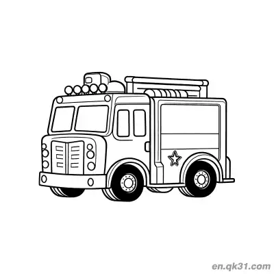Free printable Cartoon Fire Truck Illustration coloring page