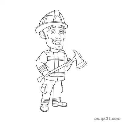 Free printable Firefighter at Work Illustration coloring page