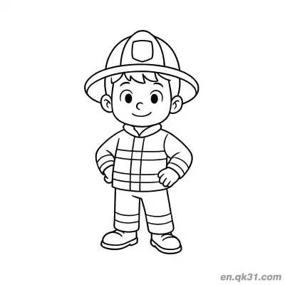 Free printable Firefighter Hero Character Illustration coloring page