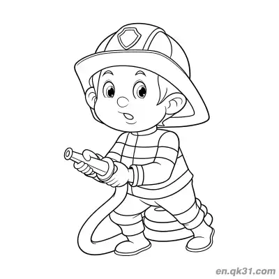 Free printable Firefighter Hero Illustration coloring page