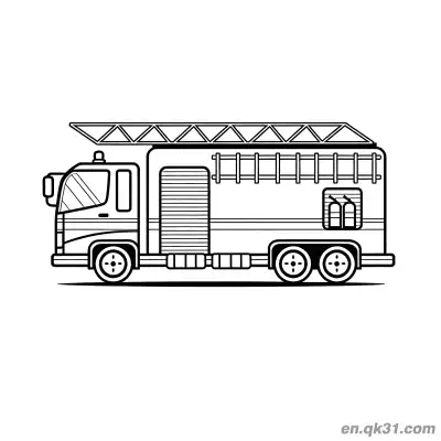 Free printable Kids Fire Station Illustration coloring page