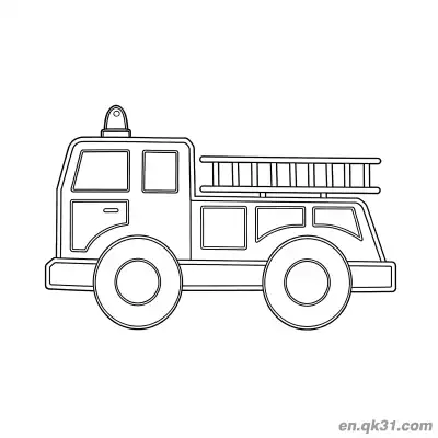 Free printable Kids Fire Truck Outline Illustration coloring page