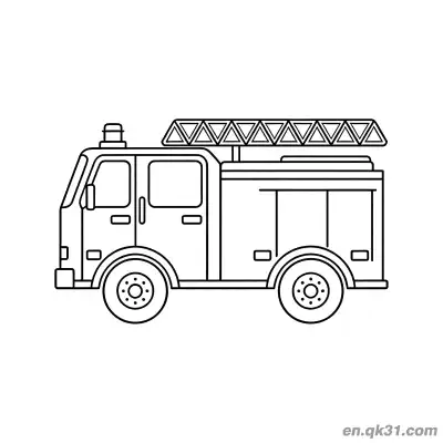 Free printable Ladder Fire Truck Illustration coloring page
