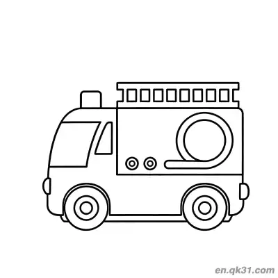 Free printable Simple Firefighter Truck with Round Equipment Coloring Page coloring page