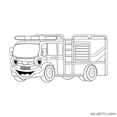 Free printable Smiling Face Firefighter Coloring Page coloring page