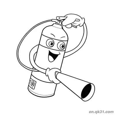 Free printable Smiling Fire Extinguisher Character Illustration coloring page