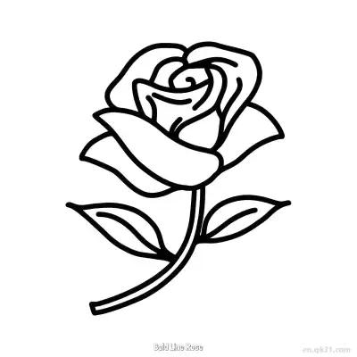 Free printable Bold Line Rose 2 Coloring Page - Free PDF Printable Rose Coloring Sheets coloring page