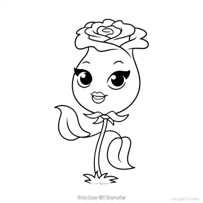 Free printable Cute Rose Girl Character  Coloring Page - Free PDF Printable Rose Coloring Sheets coloring page