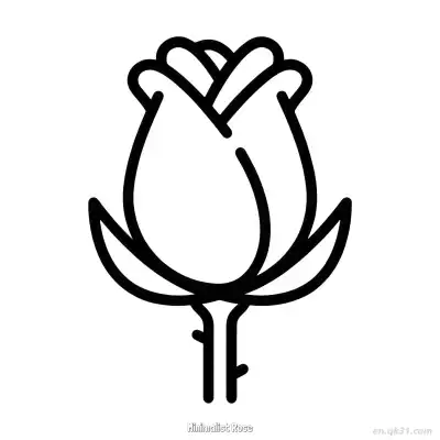 Free printable Minimalist Rose  Coloring Page - Free PDF Printable Rose Coloring Sheets coloring page