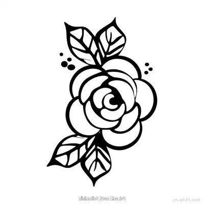 Free printable Minimalist Rose Line Art  Coloring Page - Free PDF Printable Rose Coloring Sheets coloring page