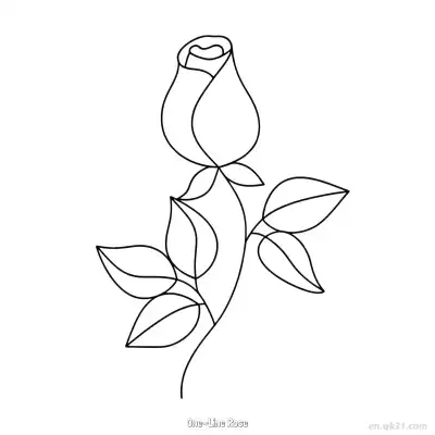 Free printable One-Line Rose  Coloring Page - Free PDF Printable Rose Coloring Sheets coloring page
