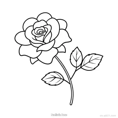 Free printable Realistic Rose 2 Coloring Page - Free PDF Printable Rose Coloring Sheets coloring page