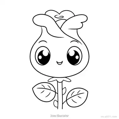 Free printable Rose Character  Coloring Page - Free PDF Printable Rose Coloring Sheets coloring page