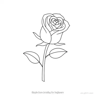 Free printable Simple Rose Drawing for Beginners  Coloring Page - Free PDF Printable Rose Coloring Sheets coloring page