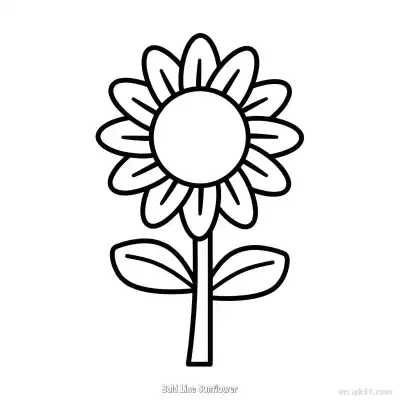 Free printable Bold Line Sunflower  Coloring Page - Free PDF Printable Sunflower Coloring Sheets coloring page