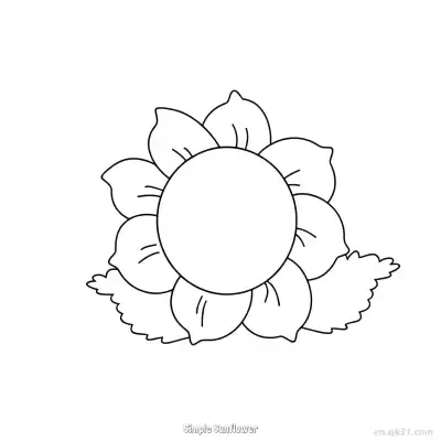 Free printable Simple Sunflower  Coloring Page - Free PDF Printable Sunflower Coloring Sheets coloring page