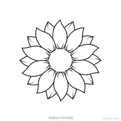 Free printable Sunflower Petal Ring  Coloring Page - Free PDF Printable Sunflower Coloring Sheets coloring page
