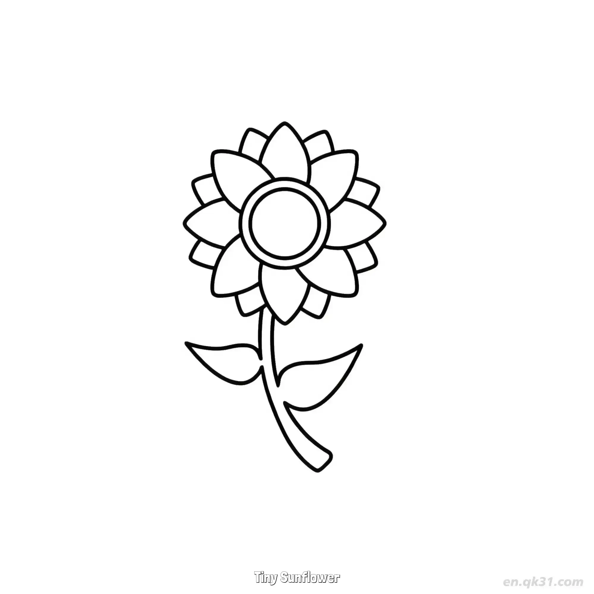 Tiny Sunflower  Coloring Page - Free Printable Sunflower PDF Coloring Sheets – Free Printable Coloring Page for Kids and Adults