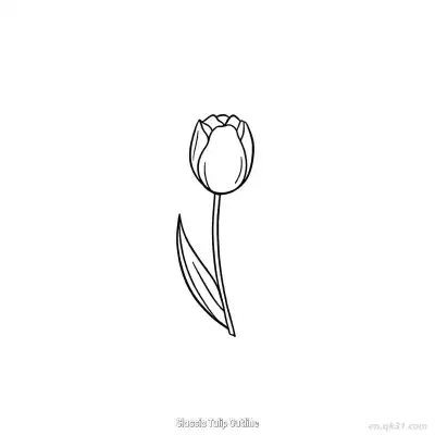 Free printable Classic Tulip Outline  Coloring Page - Free PDF Printable Tulips Coloring Sheets coloring page