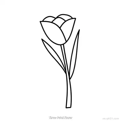 Free printable Three-Petal Flower  Coloring Page - Free PDF Printable Tulips Coloring Sheets coloring page