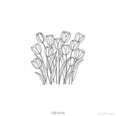 Free printable Tulip Garden  Coloring Page - Free PDF Printable Tulips Coloring Sheets coloring page