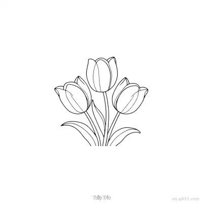 Free printable Tulip Trio  Coloring Page - Free PDF Printable Tulips Coloring Sheets coloring page