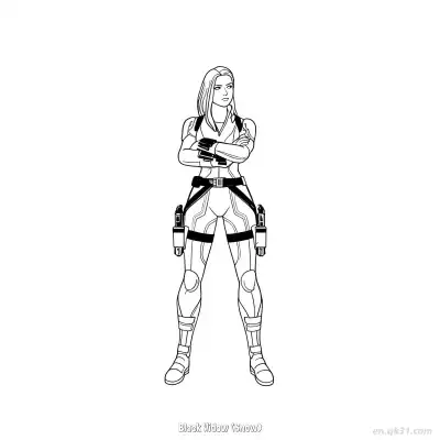 Free printable Black Widow (Snow)  Coloring Page - Free Printable Fortnite MARVEL SERIES PDFS Coloring Sheets coloring page