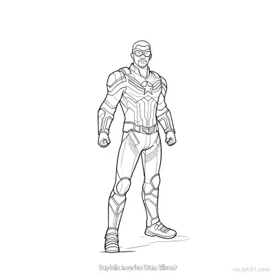 Free printable Captain America (Sam Wilson)  Coloring Page - Free Printable Fortnite MARVEL SERIES PDFS Coloring Sheets coloring page