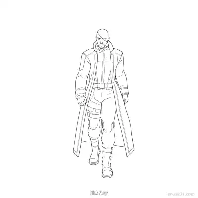 Free printable Nick Fury  Coloring Page - Free Printable Fortnite MARVEL SERIES PDFS Coloring Sheets coloring page