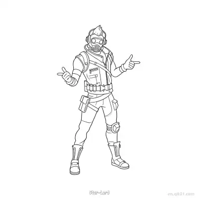 Free printable Star-Lord  Coloring Page - Free Printable Fortnite MARVEL SERIES PDFS Coloring Sheets coloring page