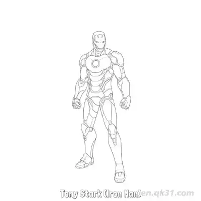 Free printable Tony Stark (Iron Man)  Coloring Page - Free Printable Fortnite MARVEL SERIES PDFS Coloring Sheets coloring page